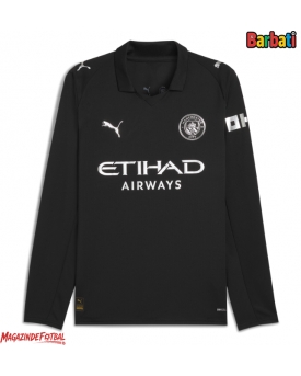 Manchester City Tricou Fotbal Replică 2025-26 Barbati Deplasare Mâneci Lungi
